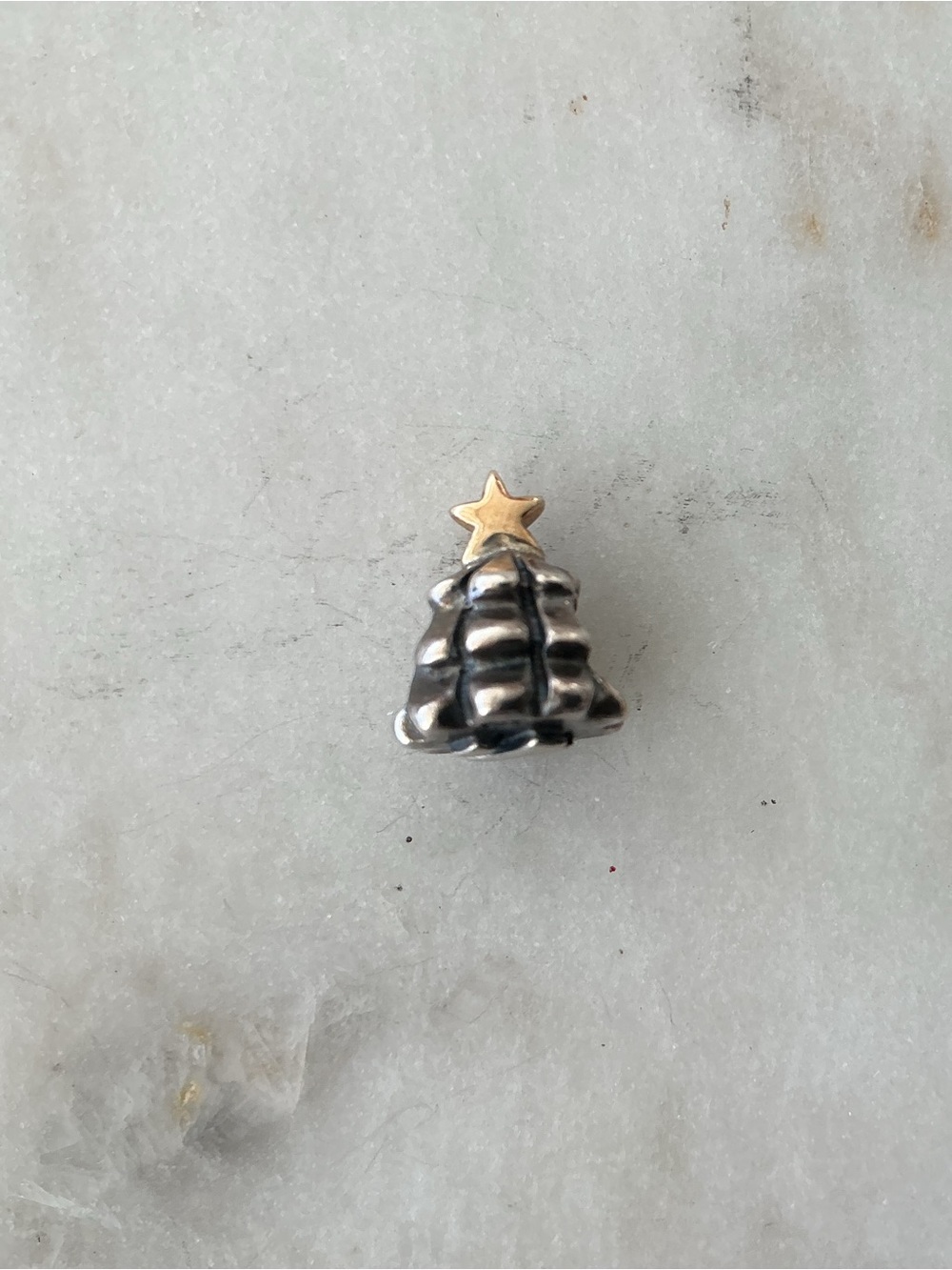 Pandora - Silver Christmas Tree with Gold Star Bead